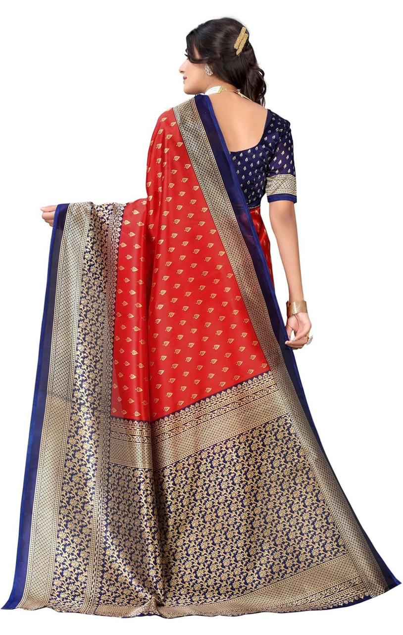 Women's Silk pattu Printed Saree With Blouse