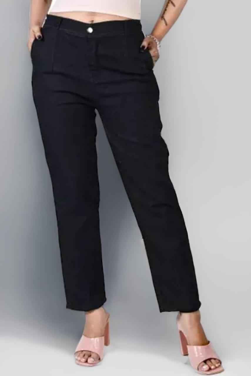 Women's Solid Relaxed Fit Regular Length Trouser