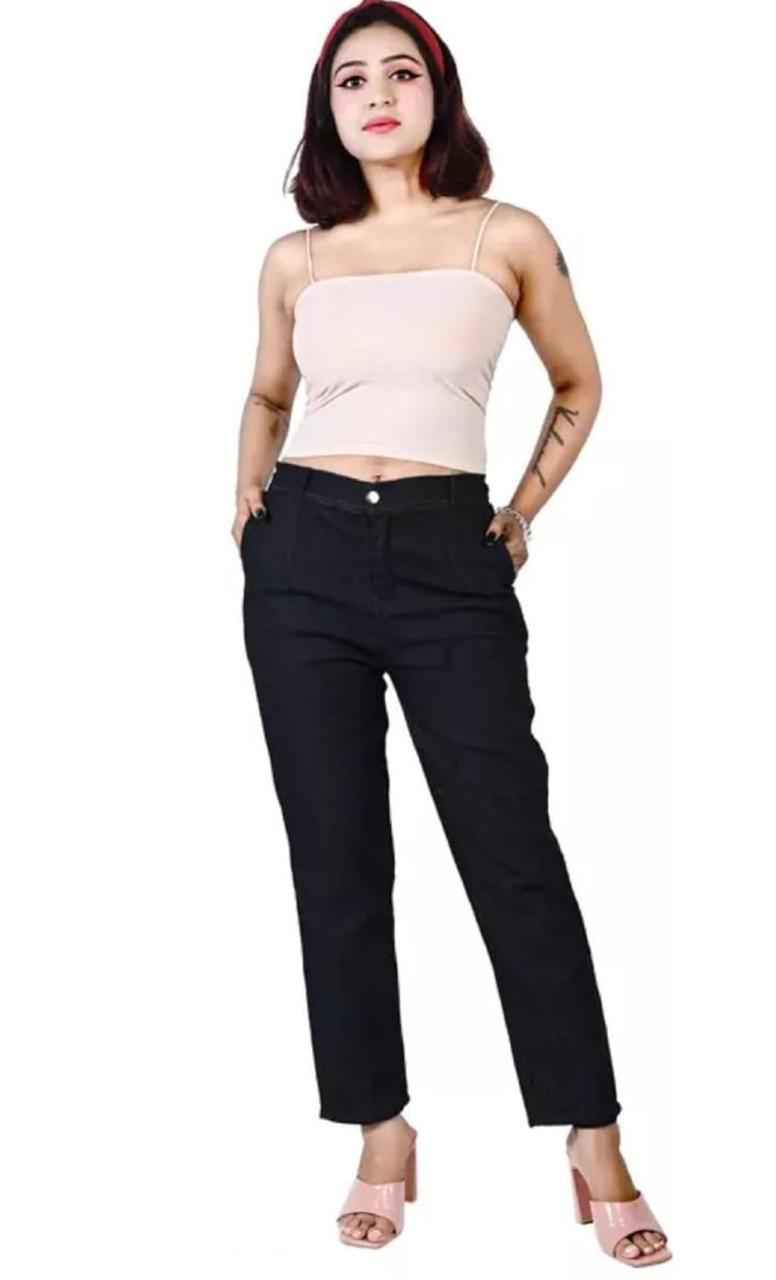Women's Solid Relaxed Fit Regular Length Trouser