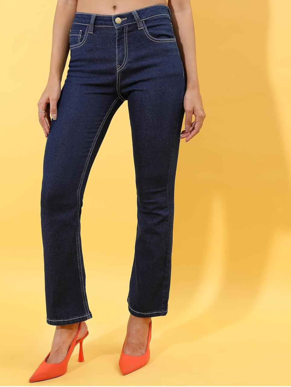 Women Mid Rise Bootcut Mid-Rise Jeans
