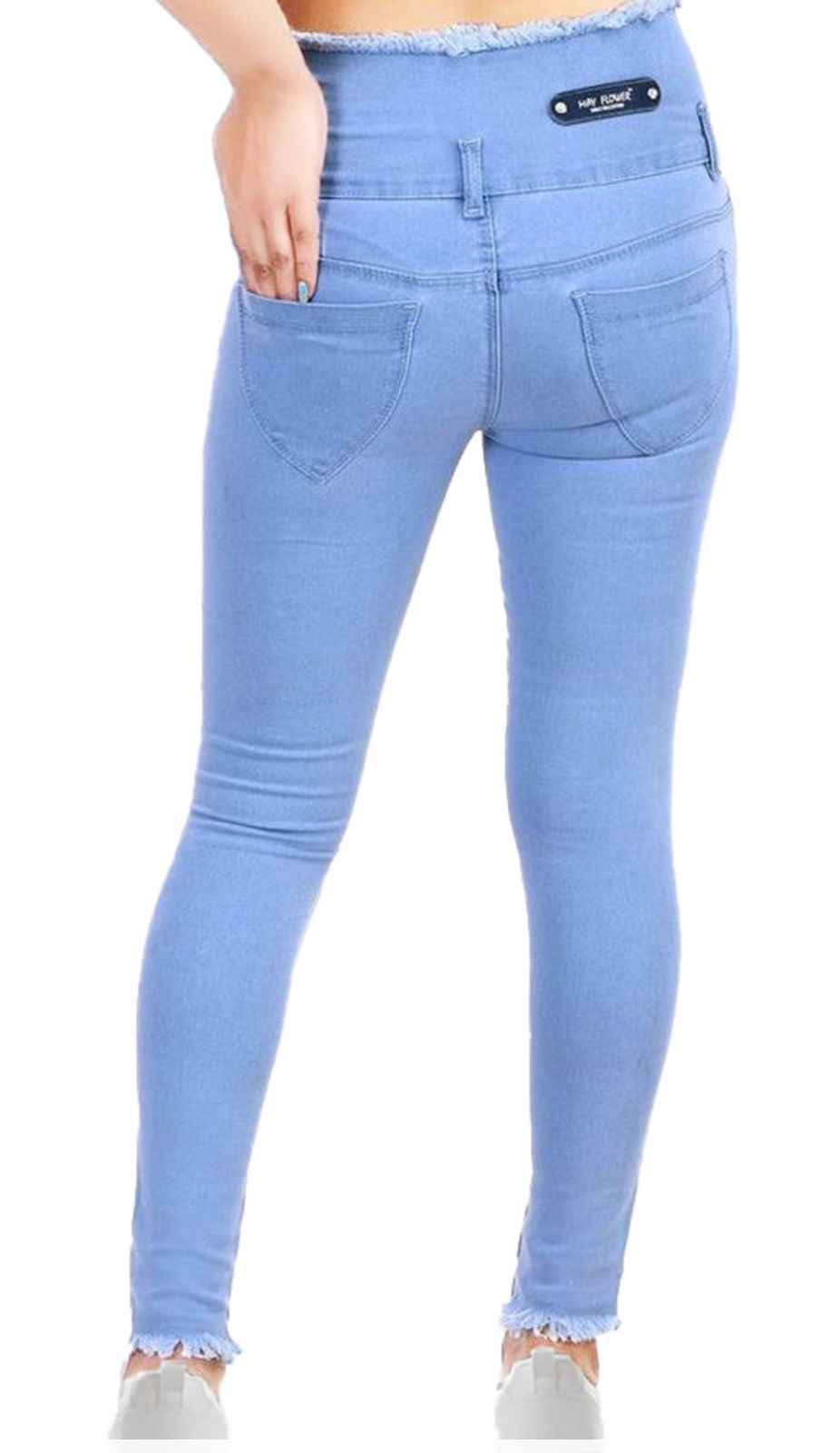 Women Skinny Mid Rise Light Blue Jeans
