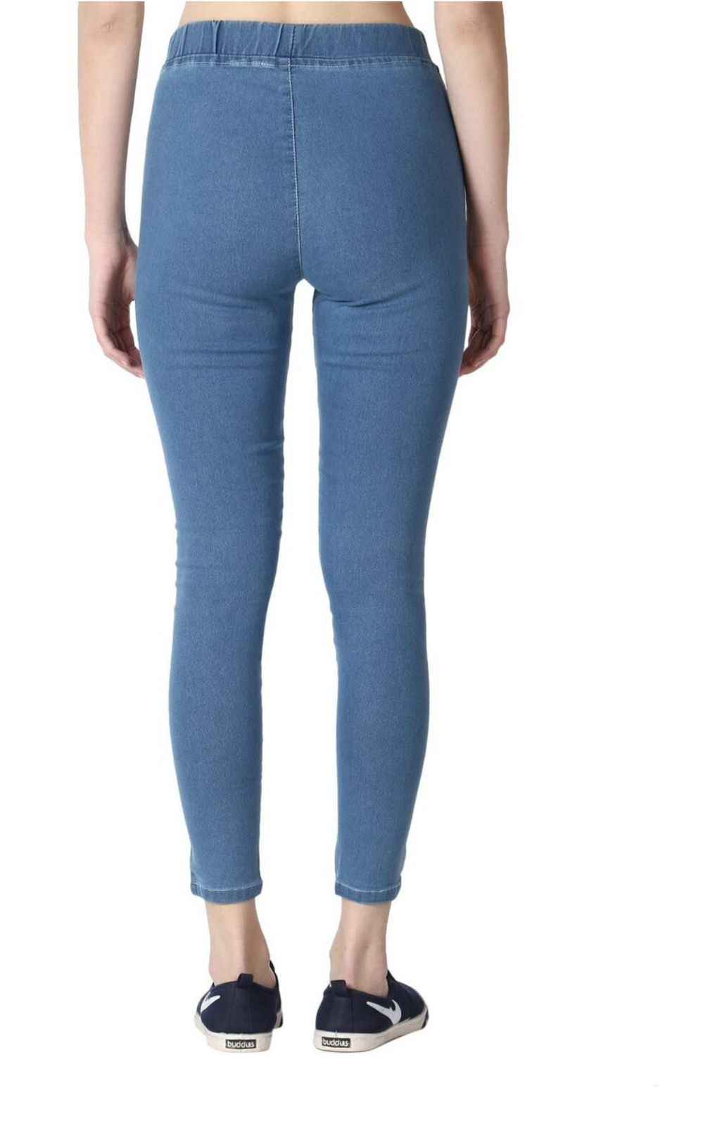 Women Skinny Mid Rise Blue Jeans