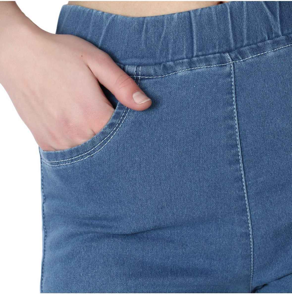 Women Skinny Mid Rise Blue Jeans