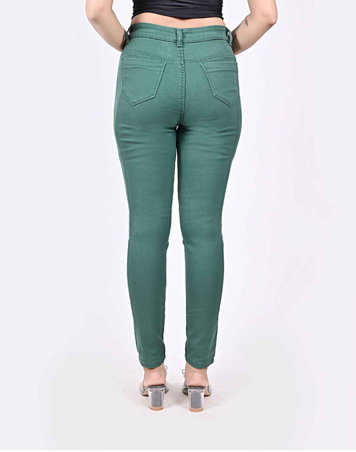 Women Regular Mid Rise Green Jeans