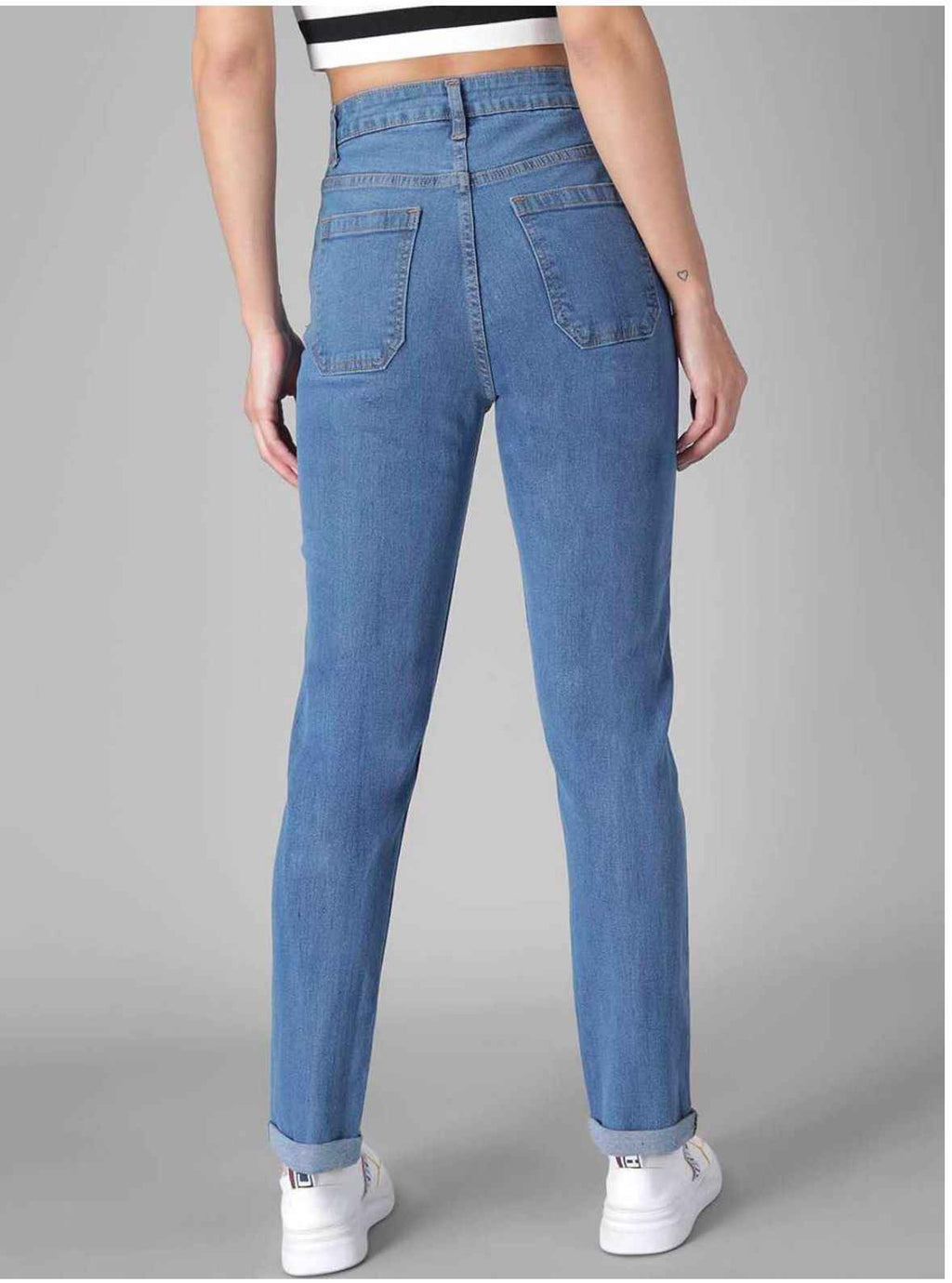 Women Regular Fit High-Rise Clean Look Non Stretchable Jeans