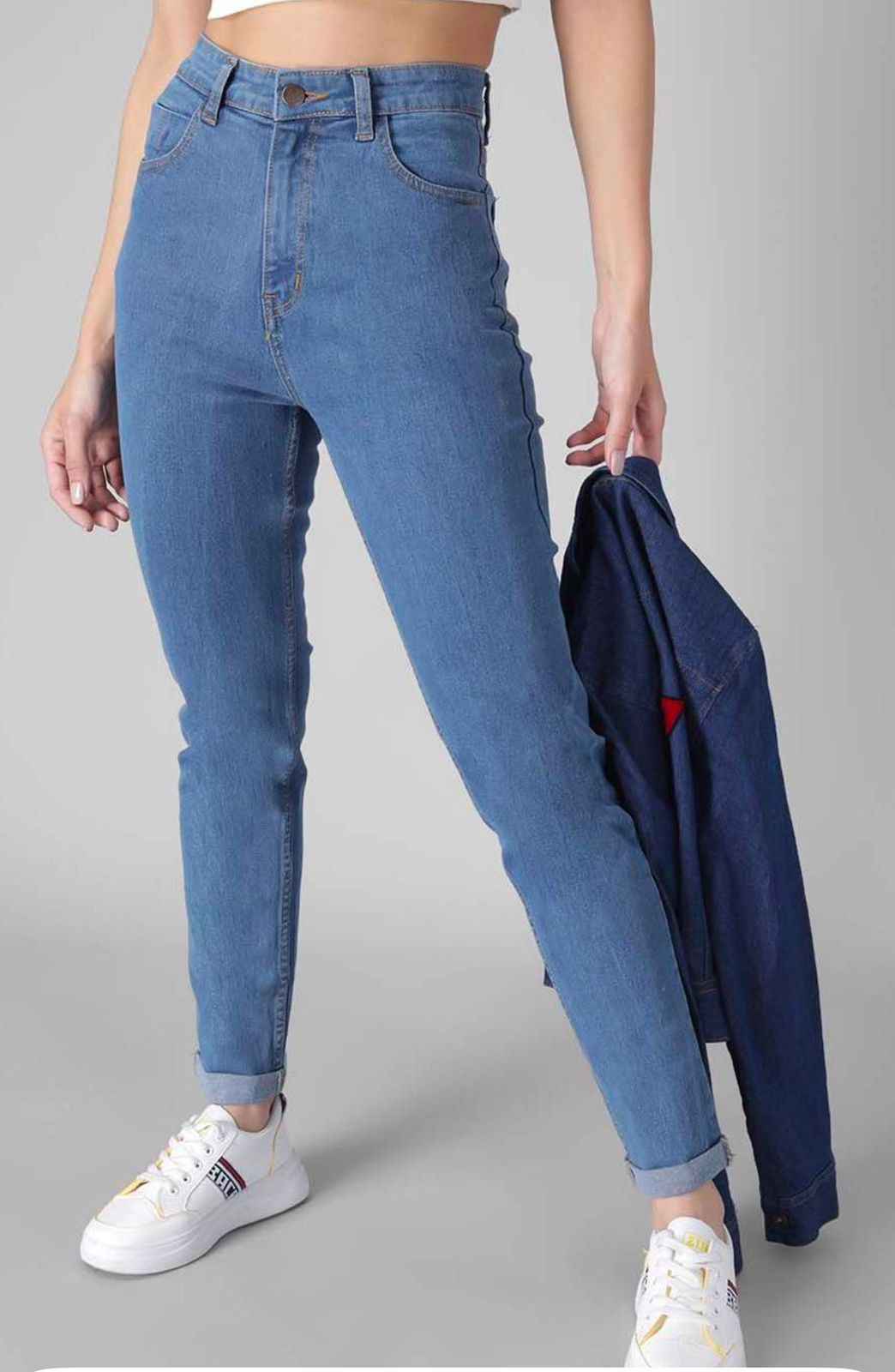 Women Regular Fit High-Rise Clean Look Non Stretchable Jeans