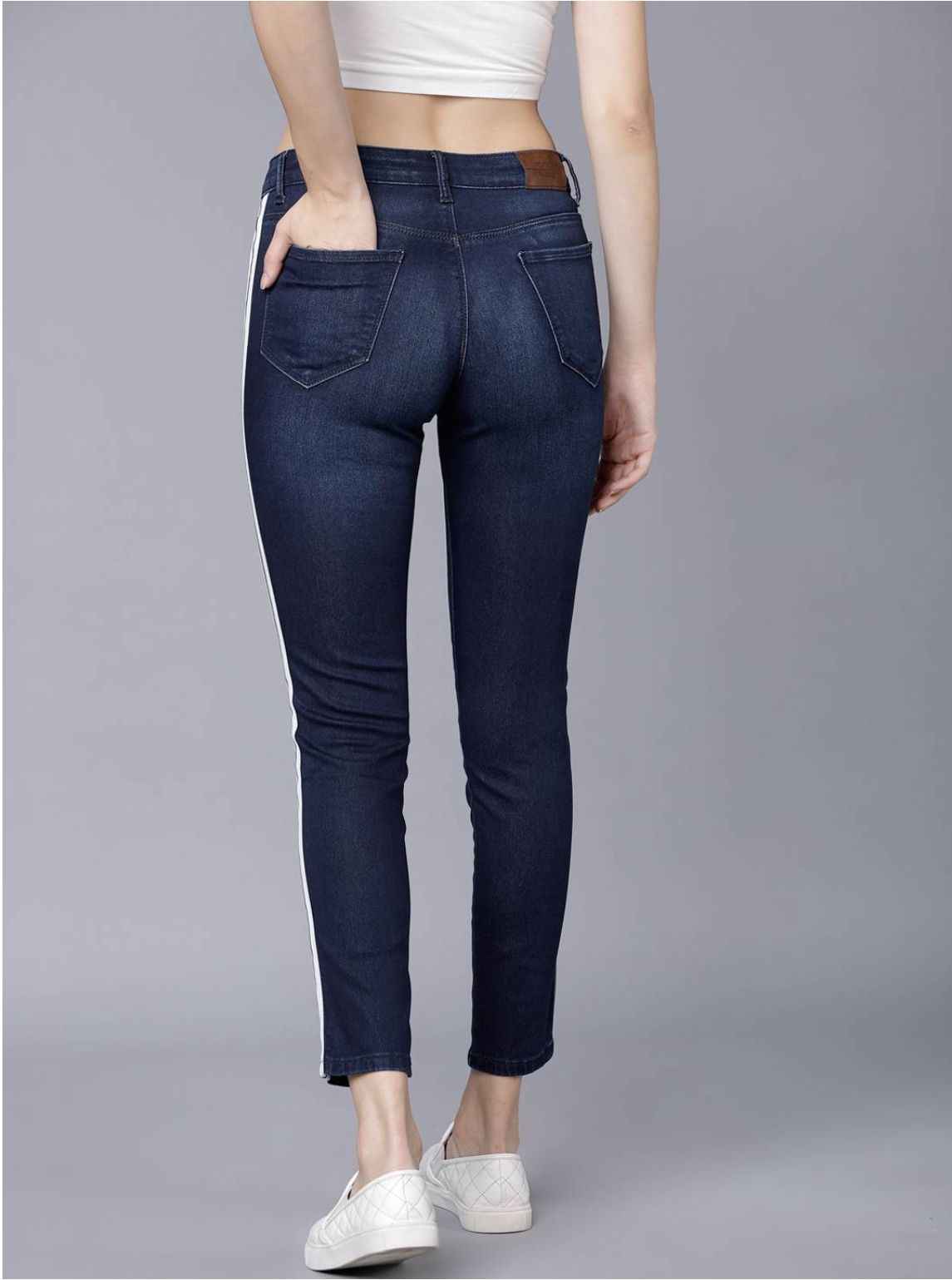 Women Blue Skinny Fit Mid-Rise Clean Look Stretchable Jeans