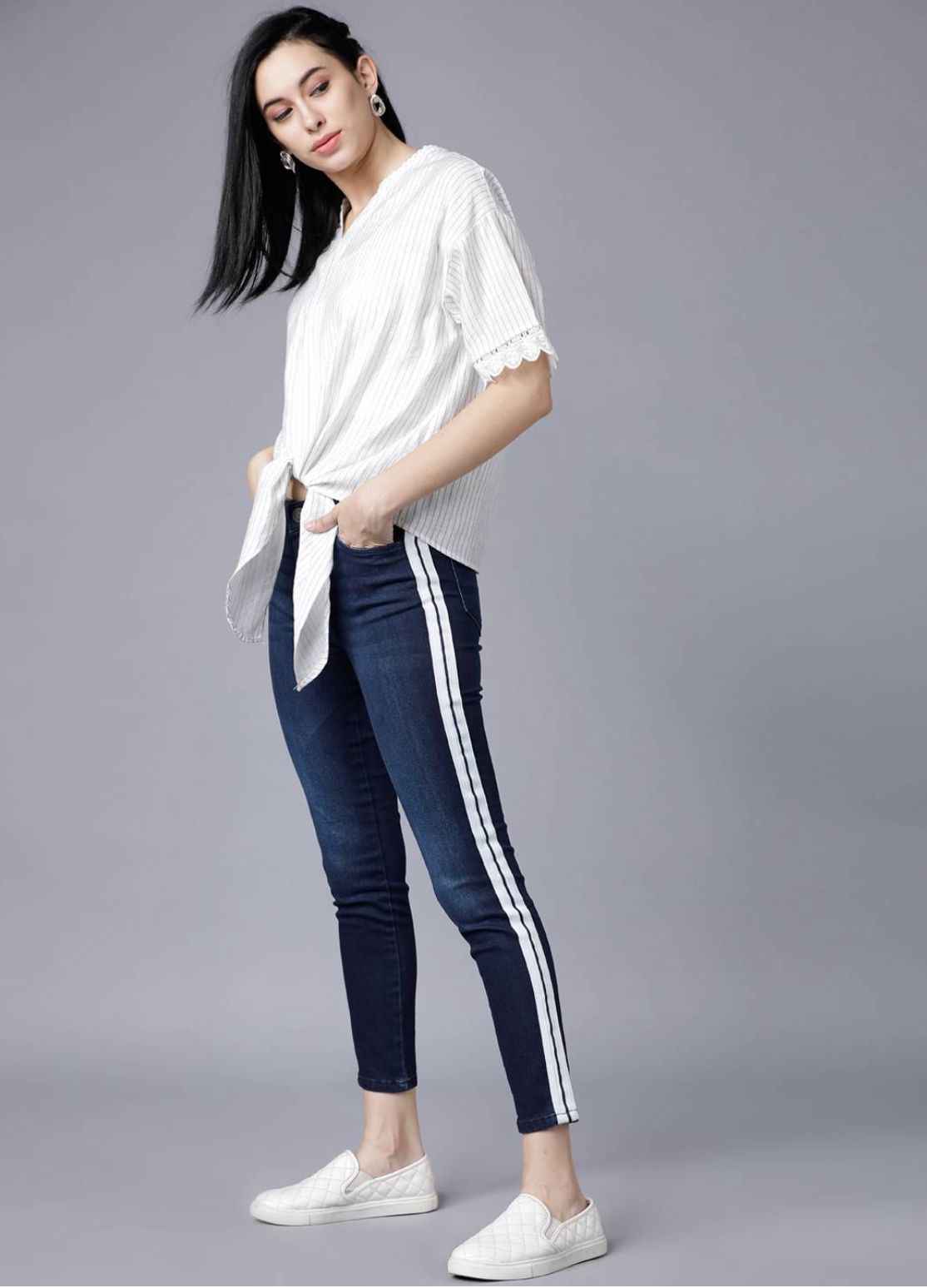 Women Blue Skinny Fit Mid-Rise Clean Look Stretchable Jeans