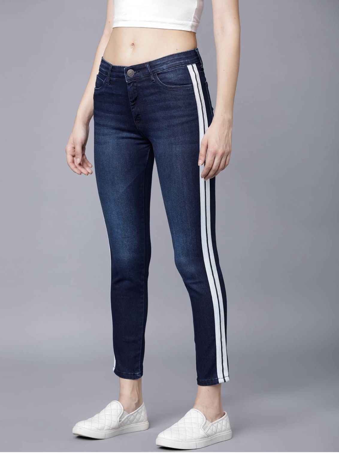Women Blue Skinny Fit Mid-Rise Clean Look Stretchable Jeans