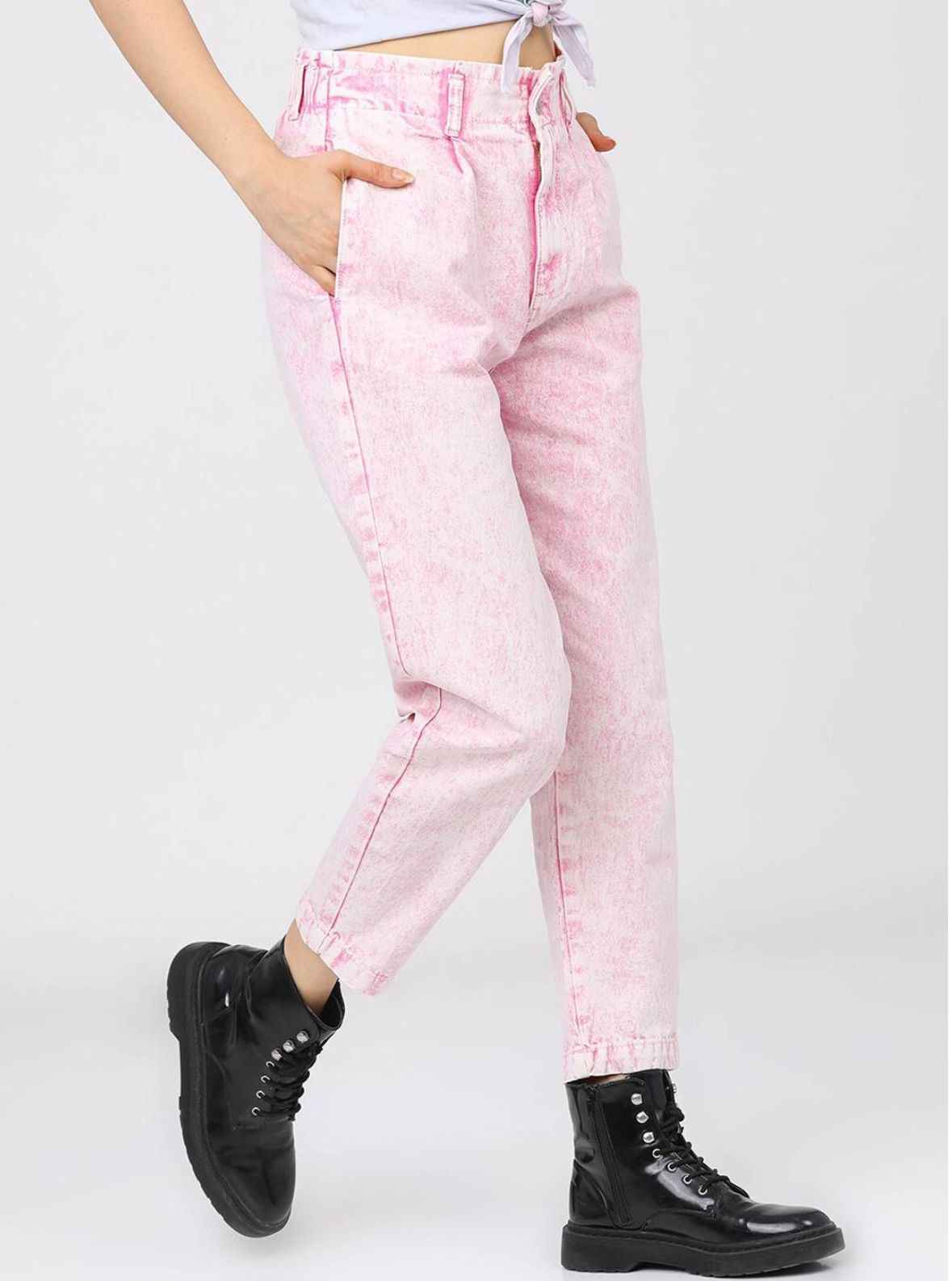 Women Pink High-Rise Stretchable Jeans