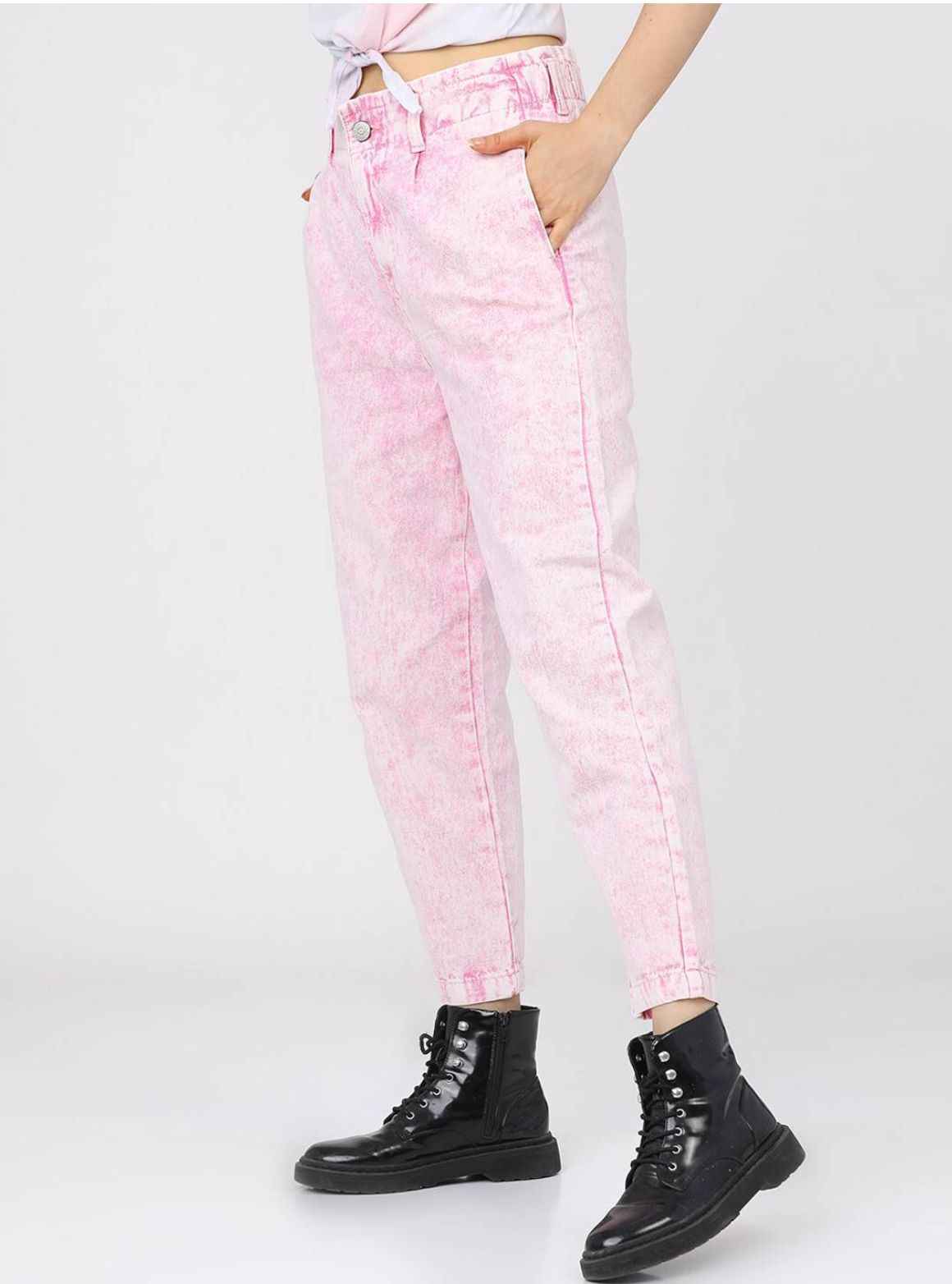 Women Pink High-Rise Stretchable Jeans