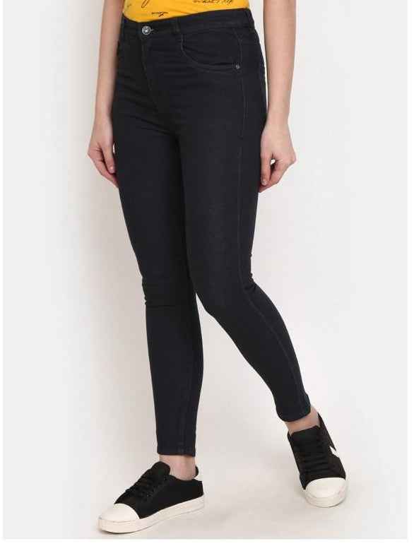 Women Classic Clean Look High Waist Cotton Jeans