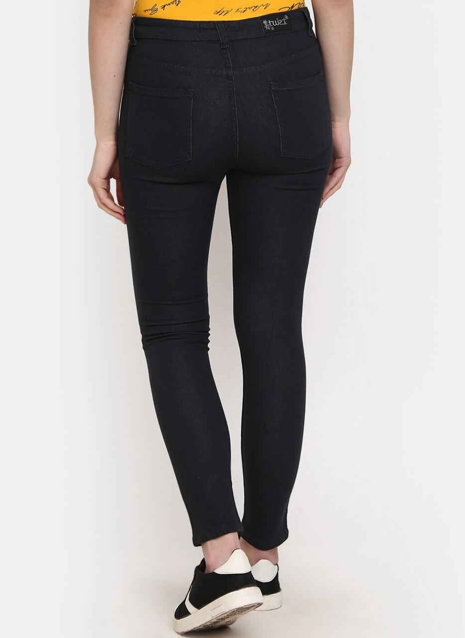 Women Classic Clean Look High Waist Cotton Jeans