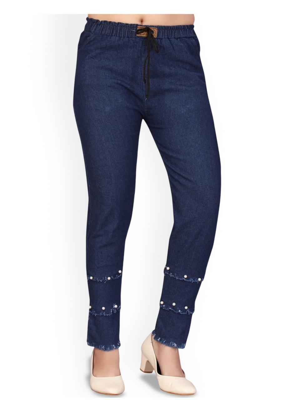 Women Cotton Embellished Slim Fit Jeans