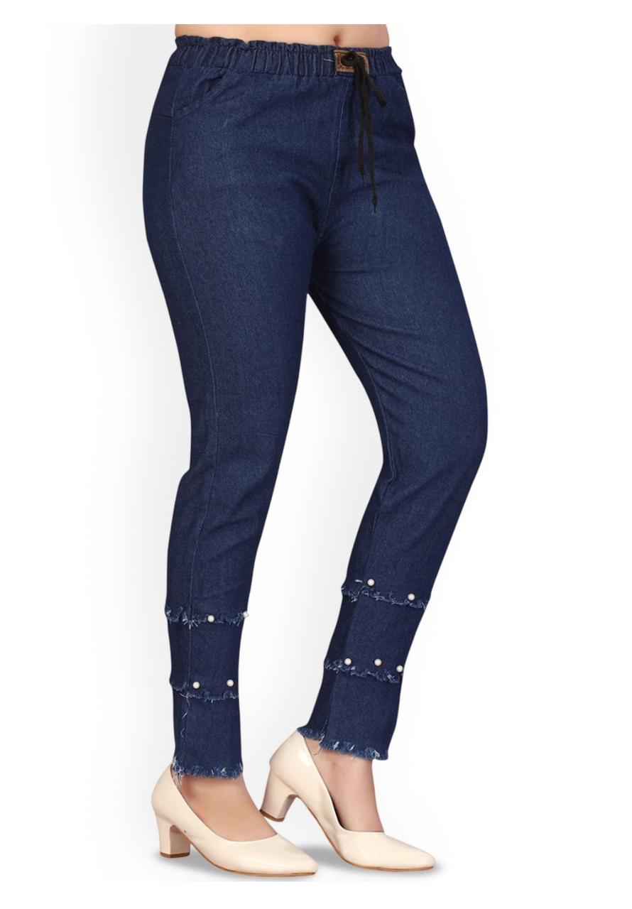 Women Cotton Embellished Slim Fit Jeans