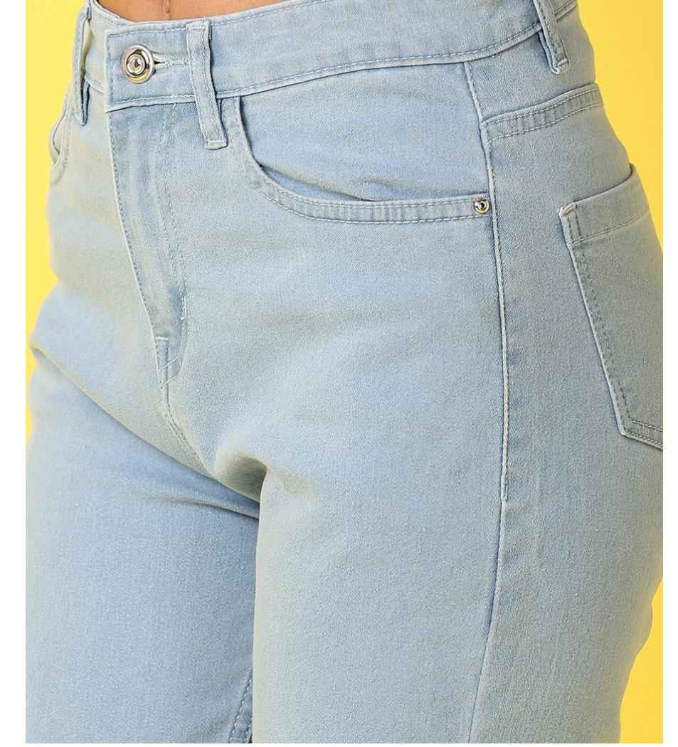 Women Skinny Mid Rise Light Blue Jeans
