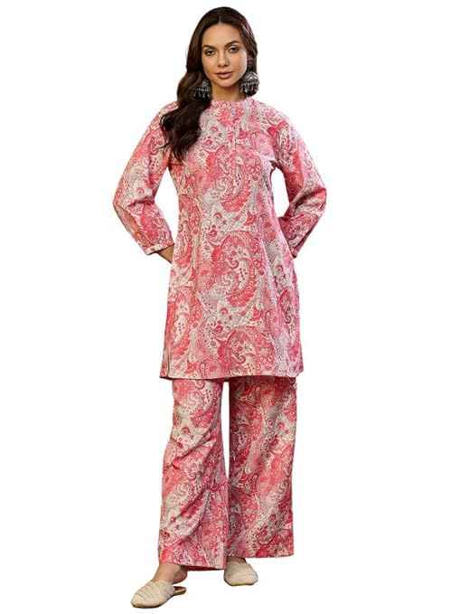Vaamsi Women's Cotton Blend Floral Printed Straight Co-ord Set
