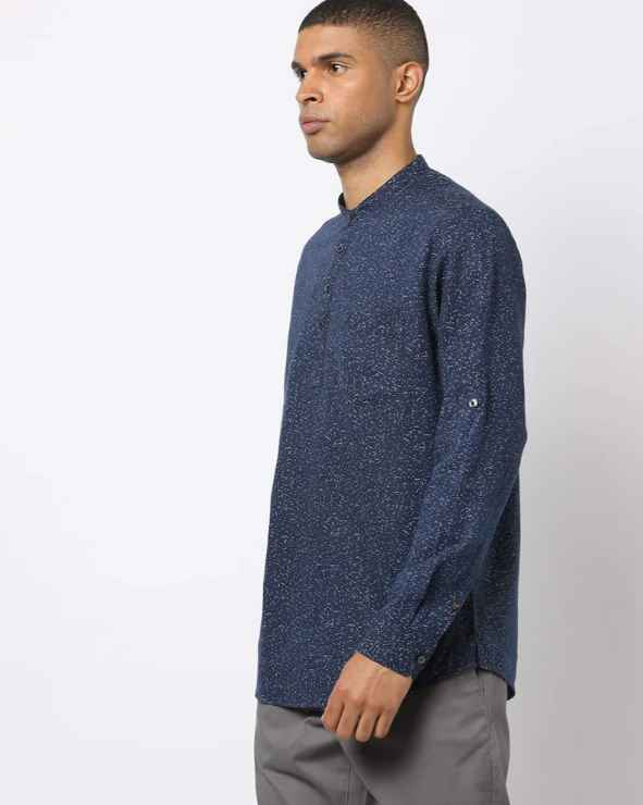Men Printed Slim Fit Shirt with Patch Pocket