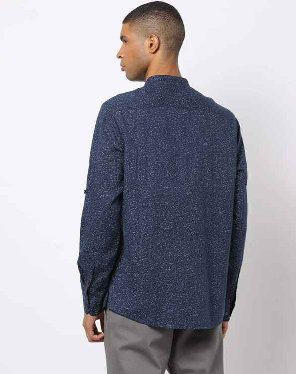 Men Printed Slim Fit Shirt with Patch Pocket