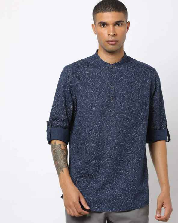 Men Printed Slim Fit Shirt with Patch Pocket