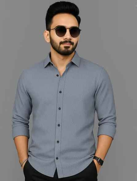 VORTEX Men Regular Fit Shirt with Curved Hem