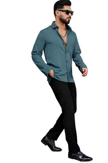 VORTEX Men Regular Fit Shirt with Curved Hem