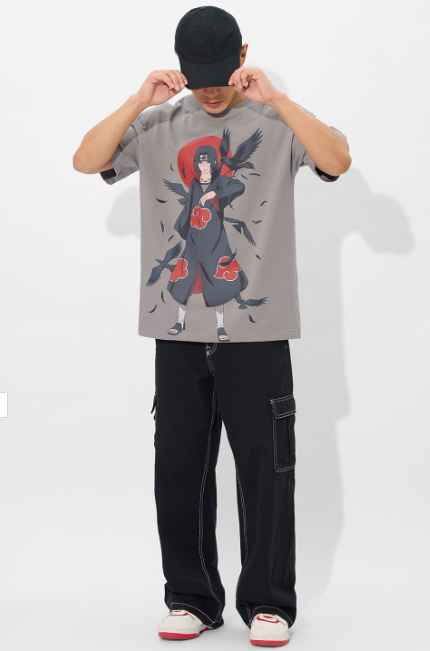 The Souled Store Men Anime Printed Round Neck Cotton Oversized Naruto T-shirt
