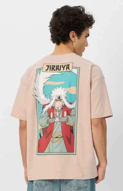 The Souled Store Men Typography Printed Round Neck Cotton Oversized Naruto T-shirt