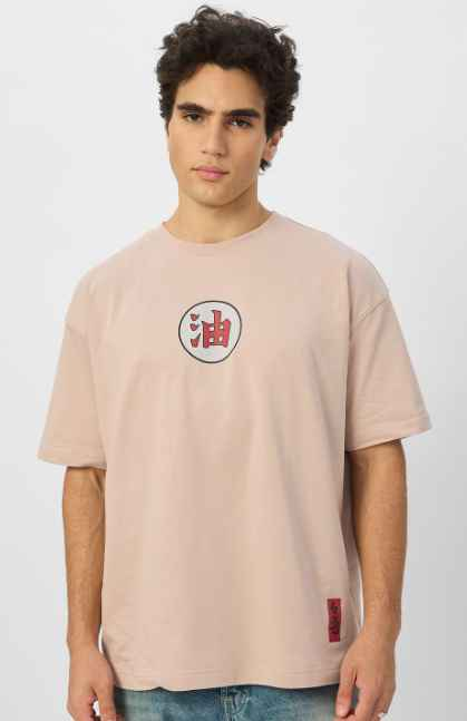 The Souled Store Men Typography Printed Round Neck Cotton Oversized Naruto T-shirt