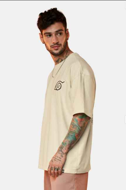 The Souled Store Men Printed Drop-Shoulder Sleeves Fit Cotton Oversized T-Shirt