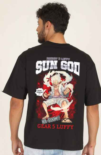 PRONK Luffy Gear 5 Printed Pure Cotton Oversized T-Shirt