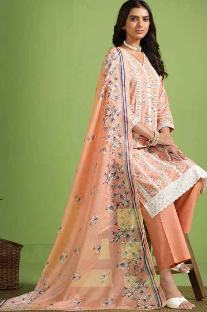 Sangria Floral Printed Pure Cotton Straight Kurta & Trousers With Dupatta