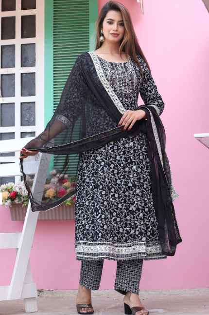 SINGNI Ethnic Motifs Printed Kurta & Trousers With Dupatta
