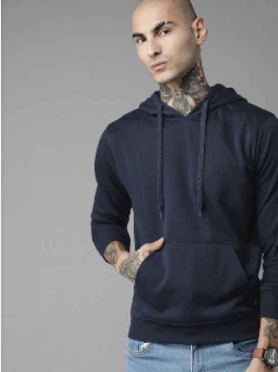 Roadster The Lifestyle Co. Men Solid Hooded Sweatshirt
