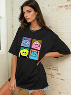 Graphic Printed Drop-Shoulder Sleeved T-shirt