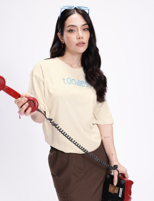 Solid Pure Cotton Oversized T-shirt with Typography