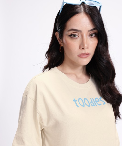 Solid Pure Cotton Oversized T-shirt with Typography