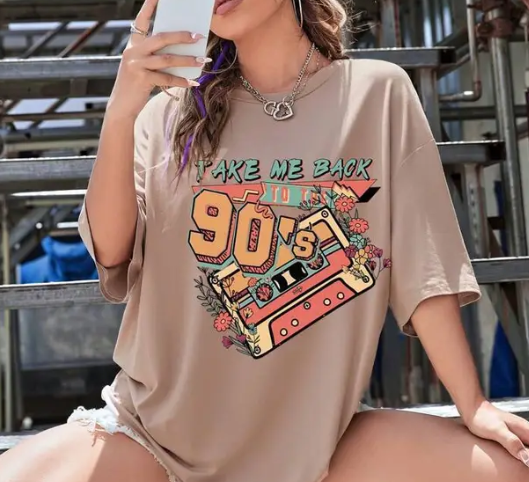Women Graphic Print Round Neck Beige T-Shirt