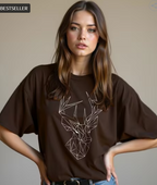 Women Graphic Print Oversized Crew-Neck T-Shirt