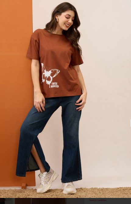 Women Graphic Printed Oversized T-shirt