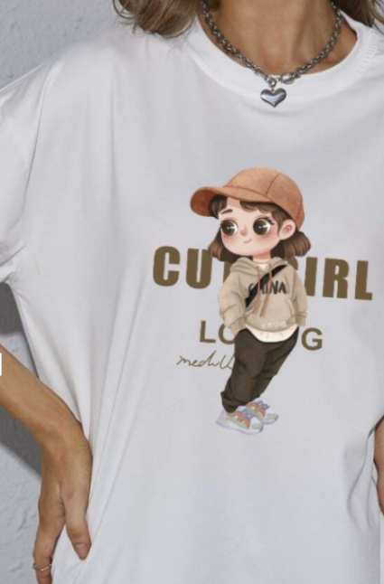 Women Graphic Printed Round Neck Oversized T-shirt