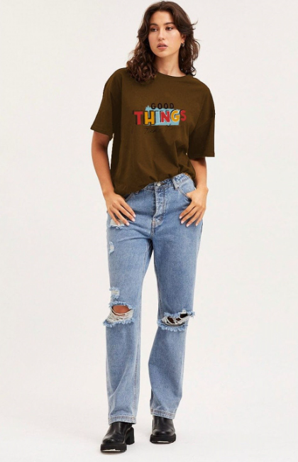 Women Typography Printed T-shirt