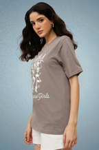 Espresso Graphic Printed Round Neck Pure Cotton Relaxed Fit T-shirt