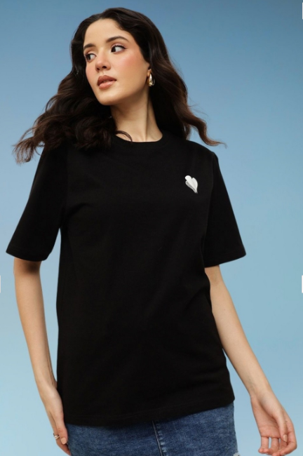 Round Neck Pure Cotton T-shirt for women