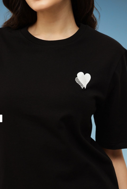 Round Neck Pure Cotton T-shirt for women