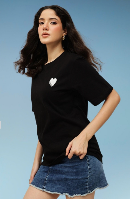 Round Neck Pure Cotton T-shirt for women