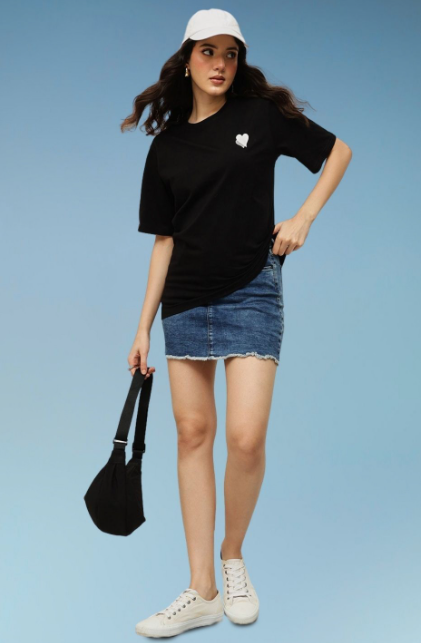 Round Neck Pure Cotton T-shirt for women