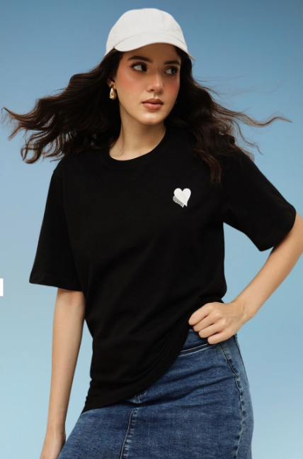 Round Neck Pure Cotton T-shirt for women