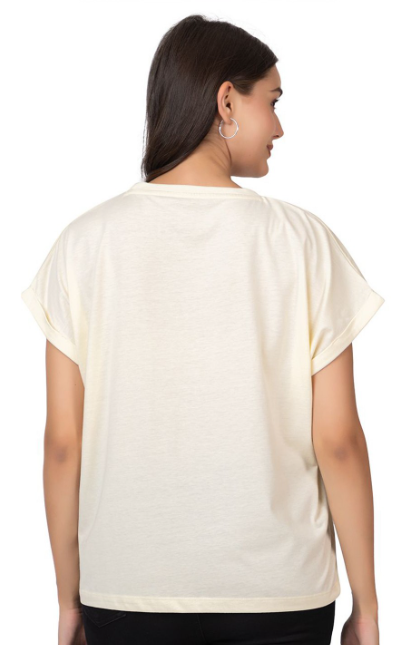 Women Abstract Printed Extended Sleeves T-shirt