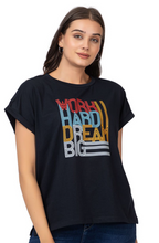 Women Typography Printed Extended Sleeves T-shirt